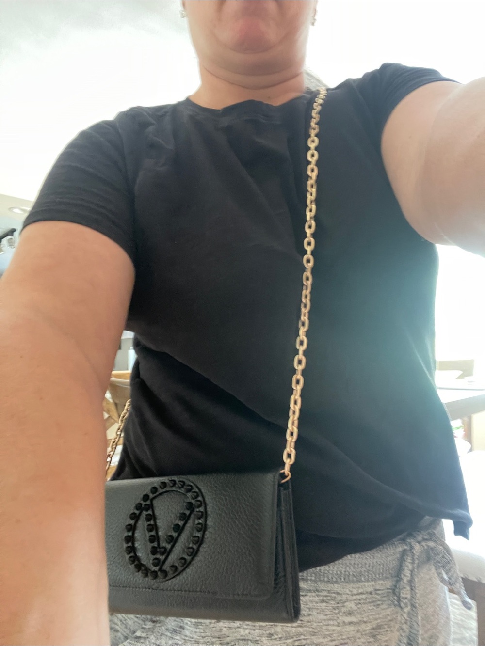 Valentino Black Pebbled Wallet with Studded Logo - Picture 7 of 7